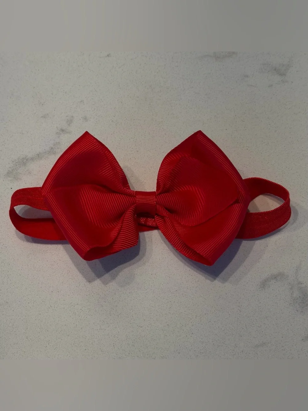 Baby bow headband red